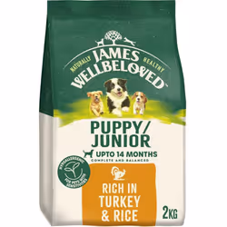 James Wellbeloved Dog Puppy Hypoallergenic Dry Food Turkey and Rice 2 kg