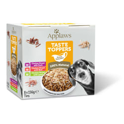 Applaws 100% Natural Wet Dog Food Tin, Grain Free Chicken and Meat Selection in Gravy 8 x 156g Tins