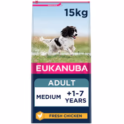 Eukanuba Complete Dry Dog Food for Adult Medium Breeds with Fresh Chicken 15 kg