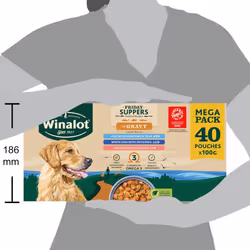 WINALOT Friday Suppers Mixed Variety Fish in Gravy Wet Dog Food 40x100g