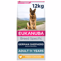 Eukanuba Complete Dry Dog Food for Adult German Shepherd Breed Types with Fresh Chicken 12 kg