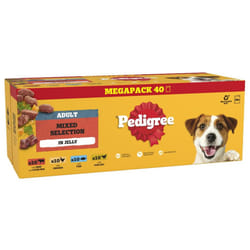 PEDIGREE Adult Dog Food Pouches Mixed Selection in Jelly 40 x 100 g Mega Pack
