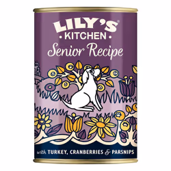 Lily's Kitchen Made with Natural Ingredients Wet Dog Food Tin Senior Recipe with Turkey 6 x 400g