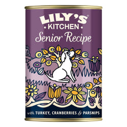 Lily's Kitchen Made with Natural Ingredients Wet Dog Food Tin Senior Recipe with Turkey 6 x 400g