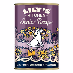 Lily's Kitchen Made with Natural Ingredients Wet Dog Food Tin Senior Recipe with Turkey 6 x 400g