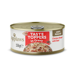 Applaws 100% Natural Wet Dog Food, Grain Free Chicken with Beef in Gravy Tin, 156g (Pack of 12)