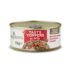 Applaws Natural Wet Dog Food Tins, Grain Free Beef with Vegetables in Jelly, 156g (Pack of 12)
