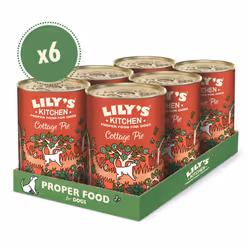 Lily's Kitchen Natural Adult Dog Food Wet Tins - Cottage Pie - Complete Meal Recipes (6 Tins x 400g)