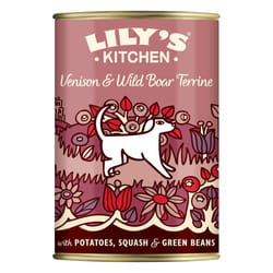 Lily's Kitchen Made with Natural Ingredients Adult Wet Dog Food Tin Venison & Wild Boar Terrine 6 x 400g