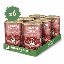 Lily's Kitchen Made with Natural Ingredients Adult Wet Dog Food Tin Venison & Wild Boar Terrine 6 x 400g