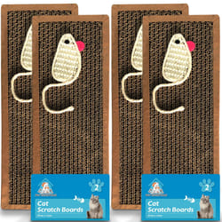 SOL 4pk Cat Scratch Boards 37 x 12cm Reversible Cat Scratching Board for Indoor Cats & Kitten, Durable Long-Lasting, Protects Furniture, Provides