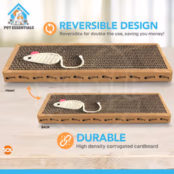 SOL 4pk Cat Scratch Boards 37 x 12cm Reversible Cat Scratching Board for Indoor Cats & Kitten, Durable Long-Lasting, Protects Furniture, Provides