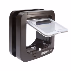 Sure Petcare SureFlap Microchip Cat Flap, RFID Collar Tags, Microchip Compatible, Install in Doors, Windows, Brown, 4xAA Batteries Required, Not