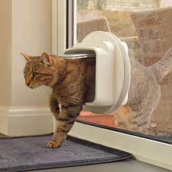 SureFlap Sure Petcare DualScan Microchip Cat Flap, RFID Collar Tags and Microchip Compatible, One-Button Control, Install in Doors, Windows and Walls,