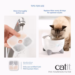 Catit 43723 PIXI Water Fountain Replacement Cartridges 12 Pack, Cotton, White