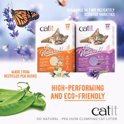 Catit Go Natural! Clumping Pea Pod Cat Litter Lavender Scented 2 x 2.8kg (5.6Kg)