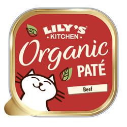 Lily?s Kitchen Made with Natural Ingredients Adult Cat Food Tray Organic Beef Grain-Free Recipe 19 x 85g
