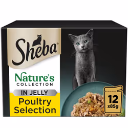 SHEBA Natures Collection Cat Pouches Poultry Collection in Jelly, Pack of 4 x (12x85g)
