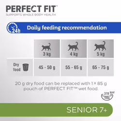 Perfect Fit Senior 7+ Complete Dry Cat Food for Senior Cats Aged 7+ Years, Rich in Chicken, 1 Bag (7 kg)