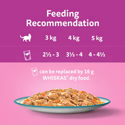 Whiskas Tasty Mix 1+ Catch of the Day in Gravy Adult Cat Food 12 Pouches 85g, Pack of 4