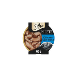 Sheba Fillets Cat Food Tray with Chicken and Tuna (MSC) in Gravy 2x16x60g