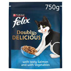 FELIX Doubly Delicious Salmon & Vegetables Dry Cat Food 4x750g