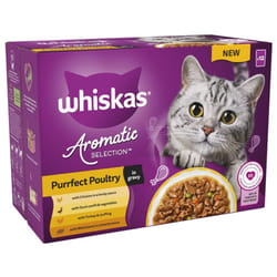 WHISKAS 1+ Cat Pouches Aromatic Poultry in Gravy 4 x 12x85g