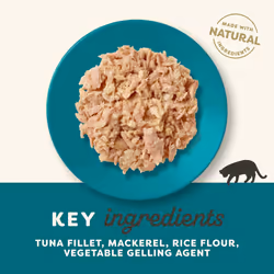 Applaws Natural Adult Wet Cat Food, Tuna Fillet with Mackerel in Jelly 70 g Pouch (Pack of 16)