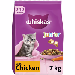 Whiskas Junior Chicken 7 kg Bag, Kitten Cat Dry Food - Pack May Vary