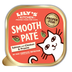 Lily's Kitchen Natural Adult Wet Cat Food Trays - Catch of the Day Salmon & Chicken Smooth Pat? - Complete Grain-Free Recipes (19 Trays x 85g)