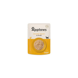 Applaws 100% Natural Adult Wet Cat Food, Chicken in Broth 70g Pouch (12 x 70 g Pouches)