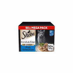 SHEBA Fresh & Fine Cat Pouches Fish collection in Gravy 50x50g
