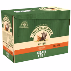 James Wellbeloved Kitten Grain-Free Chicken in Jelly 12 Pouches, Hypoallergenic Wet Cat Food, Pack of 1 (12x85 g)