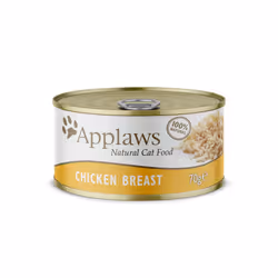 Applaws 100% Natural Wet Cat food, Chicken Breast in Broth 70 g, Bulk Pack (36 x 70 g Tins)