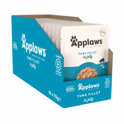 Applaws Natural Wet Cat Food Tuna in Jelly Pouch for Adults Cats 16x 70g Pouches