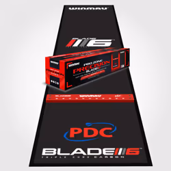 WINMAU Darts Mat - Pro Zone Precision PVC Dart Mat with Raised Integrated Oche Line for Steel Tip - Floor Protection for Dart Board