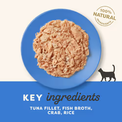 Applaws 100% Natural Adult Wet Cat Food, Tuna Fillet with Crab in Broth 156 g Tin (Pack of 24 Tins)