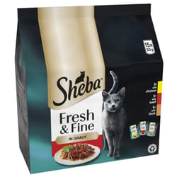 Sheba Cat Wet Food - Fresh and Fine - Cat Pouches Meaty Pieces in Gravy - 15 x 50 g (Pack OF 3)
