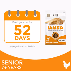 IAMS Complete Dry Cat Food for Senior 7+ Cats with Chicken 3 kg