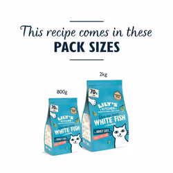 Lily's Kitchen Made with Natural Ingredients Adult Dry Cat Food White Fish with Salmon Grain-Free Recipe 2kg