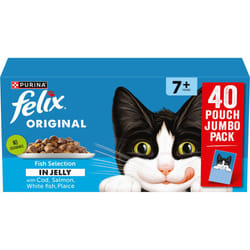 FELIX Original Senior 7+ Fish Selection in Jelly Wet Cat Food 40x85g