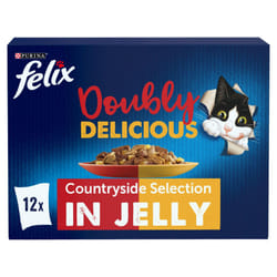 FELIX Doubly Delicious Countryside Selection in Jelly Wet Cat Food 12x85g (Pack of 4)