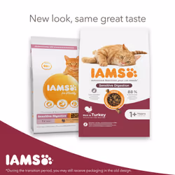 IAMS Sensitive Digestion Complete Dry Cat Food Turkey 10kg - With Prebiotics
