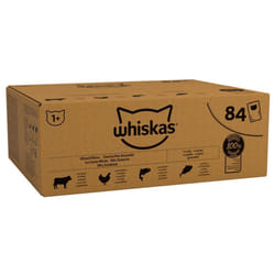 whiskas 1 plus Adult Mixed Selection in Jelly 84 Pouches, Adult Wet Cat Food, Megapack (84 x 85 g)