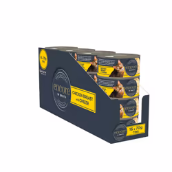 Encore 100% Natural Wet Cat Food, Chicken Breast with Cheese in 70 g Tins (Pack of 16)