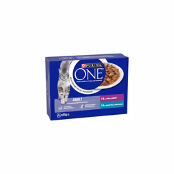PURINA ONE Mini Fillets Ocean Fish and Lamb Adult Wet Cat Food 8x85g (Pack of 5)