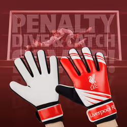 Liverpool F.C. Goalkeeper Gloves for Kids Teenagers - Non Slip Padded Palms Size 5 or 7 - Liverpool Gifts for Boys (Size 5)