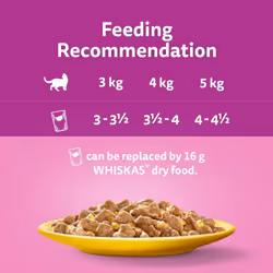 WHISKAS - 7+- Senior Wet Cat Food Pouches - 40 x 85 g - Poultry in Jelly - Bulk Cat Food Megapack - 40 Pouches