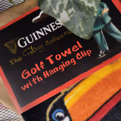 Guinness Toucan Golf Towel with Hanging Clip