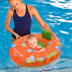 Zoggs Unisex Child Zoggy Baby Inflatable Swim Seat Trainer Seat - Orange/Green, 0-12 months/0-11 kg